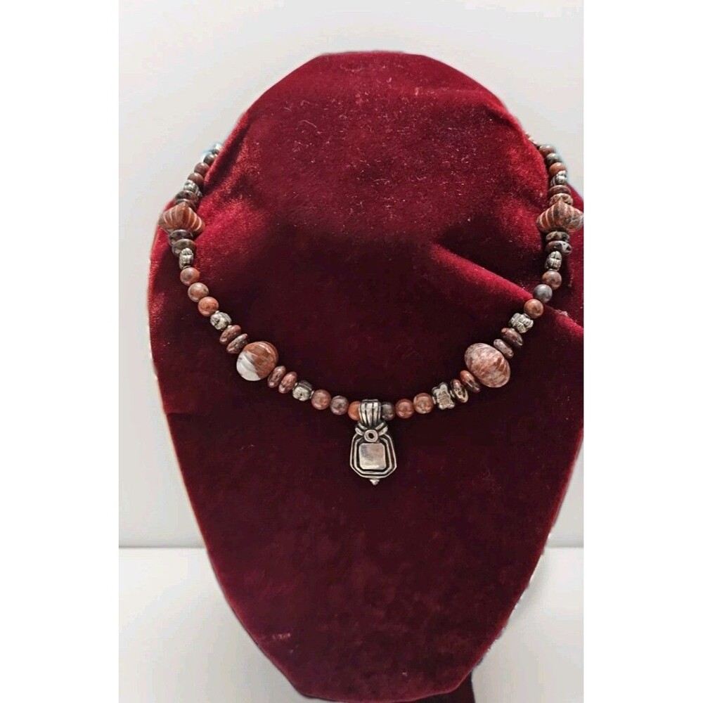Vintage Stone Sterling Silver 925 Choker Necklace